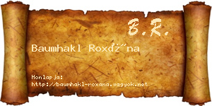 Baumhakl Roxána névjegykártya